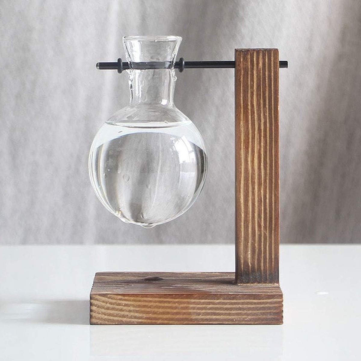 Houten Stand voor Glazen Proefbuis, Hydroponische Vaas, Terrarium voor Binnenplanten en Vintage Bloempot voor Tuin- en Bruiloftdecoratie