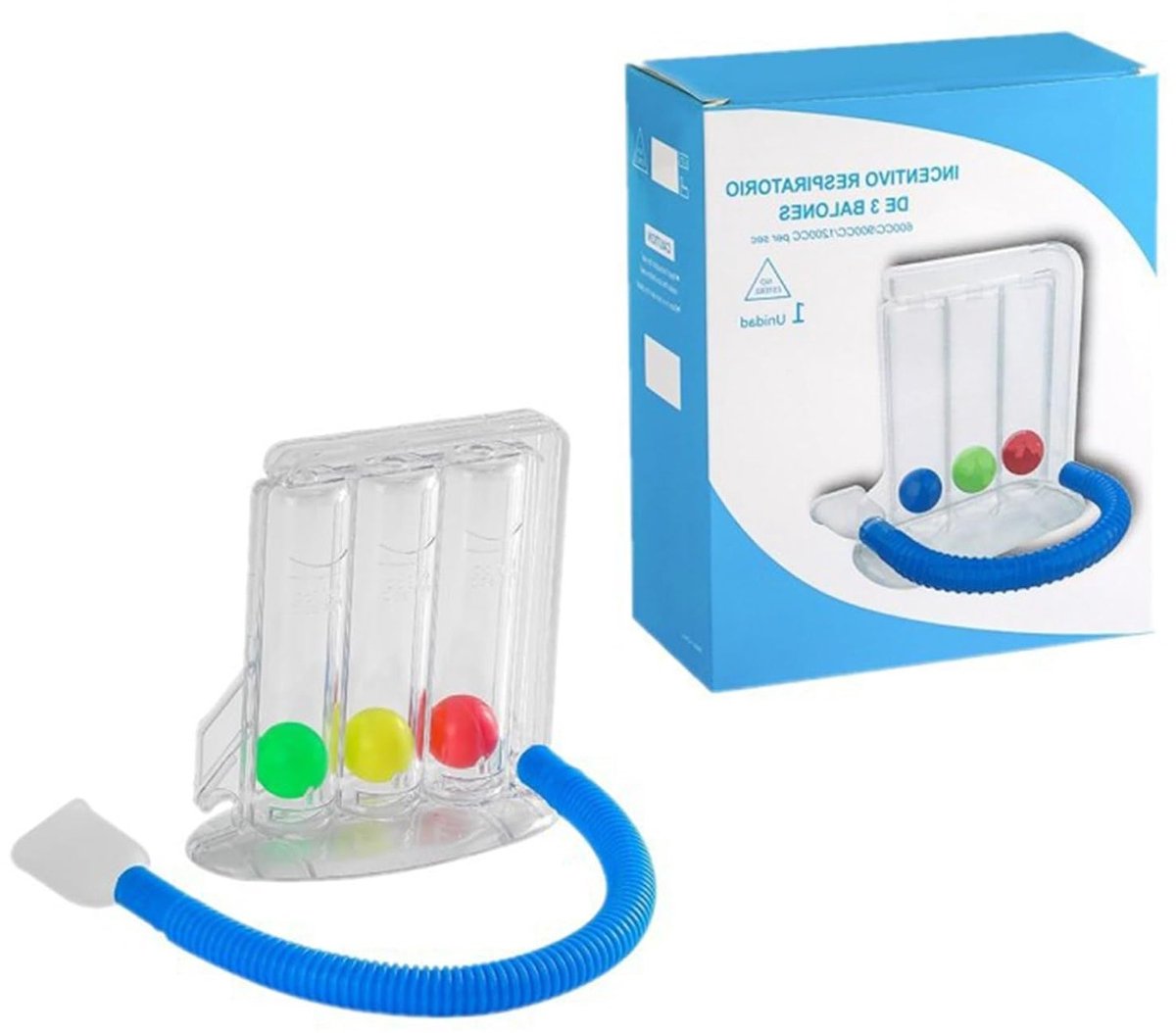 Ademhalingstrainer met 3 Kleurrijke Ballen voor Diepe Ademhaling, Longfunctie en Spreektherapie, 1 Stuk