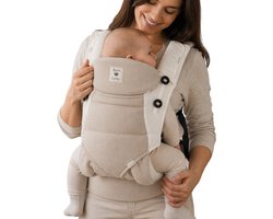 Born Lucky Draagzak Baby – Verstelbaar 4 tot 36 Maanden – Buik en Rugdrager – Inclusief Zonnenkap – Taupe