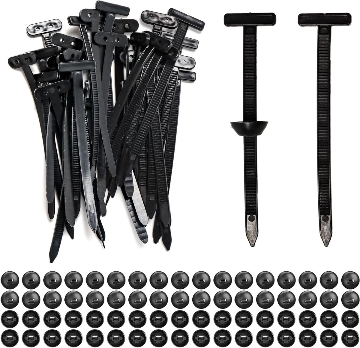 50 Stuks Zwarte Nylon Kabelbinders, Lang, Sterk en UV-bestendig voor Diverse Toepassingen en Organisatie