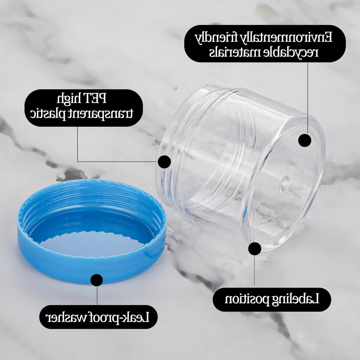 Plastic Cosmetische Potjes met Deksel - Reiskoffer voor Crème, Toilettas en Make-up Monsters - 19.8g Ronde Lekvrije, Navulbare Verpakkingen voor Schoonheid