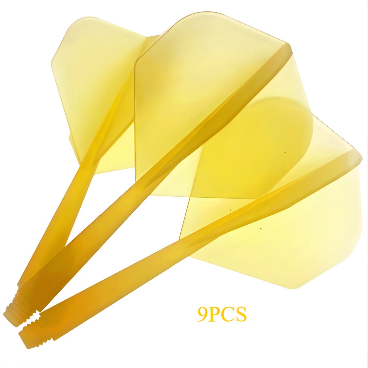 9 Stuks K-Flex Darts Geel - Transparante 2BA Flights - Duurzaam, Stabiel & Professioneel