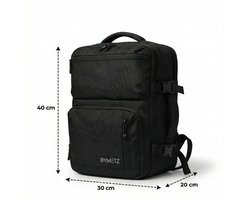 ByMetz 40x30x20 Handbagage Rugzak - Underseater - Laptopvak 15,6 - Zwart