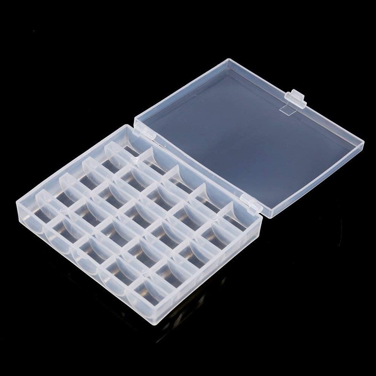 Sewing Machine Organizer met 25 Spoelen - Transparante Plastic Box voor Naaigerei en Accessoires
