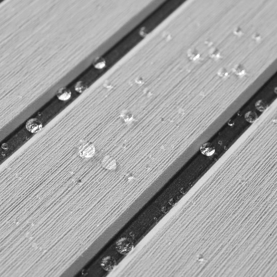 TeakFoamShop – Tapis de bateau en mousse de teck EVA Pro Series – Revêtements de sol autocollant Premium Bateaux – 240 x 60 cm – Gris clair avec lignes noires – Durable et Luxe , antidérapant