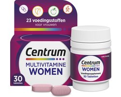 Centrum Women - Multivitaminen - 13 Vitaminen & 10 Mineralen - Tabletten - Energie, Weerstand, Hormonale regulatie, Haren - Bevat Vitamine B6, B12, C, Ijzer en Zink - 30 - 30 stuks