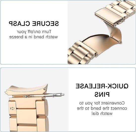 Metalen Horlogeband voor Samsung Galaxy Watch 7 FE, 6, 5 en 4 - Rvs Vervangband zonder Kloof, Geschikt voor 40mm, 44mm, 43mm, 47mm, 45mm, 42mm en 46mm, Duurzaam en Stijlvol Accessoire van Merkloos — afbeelding 3