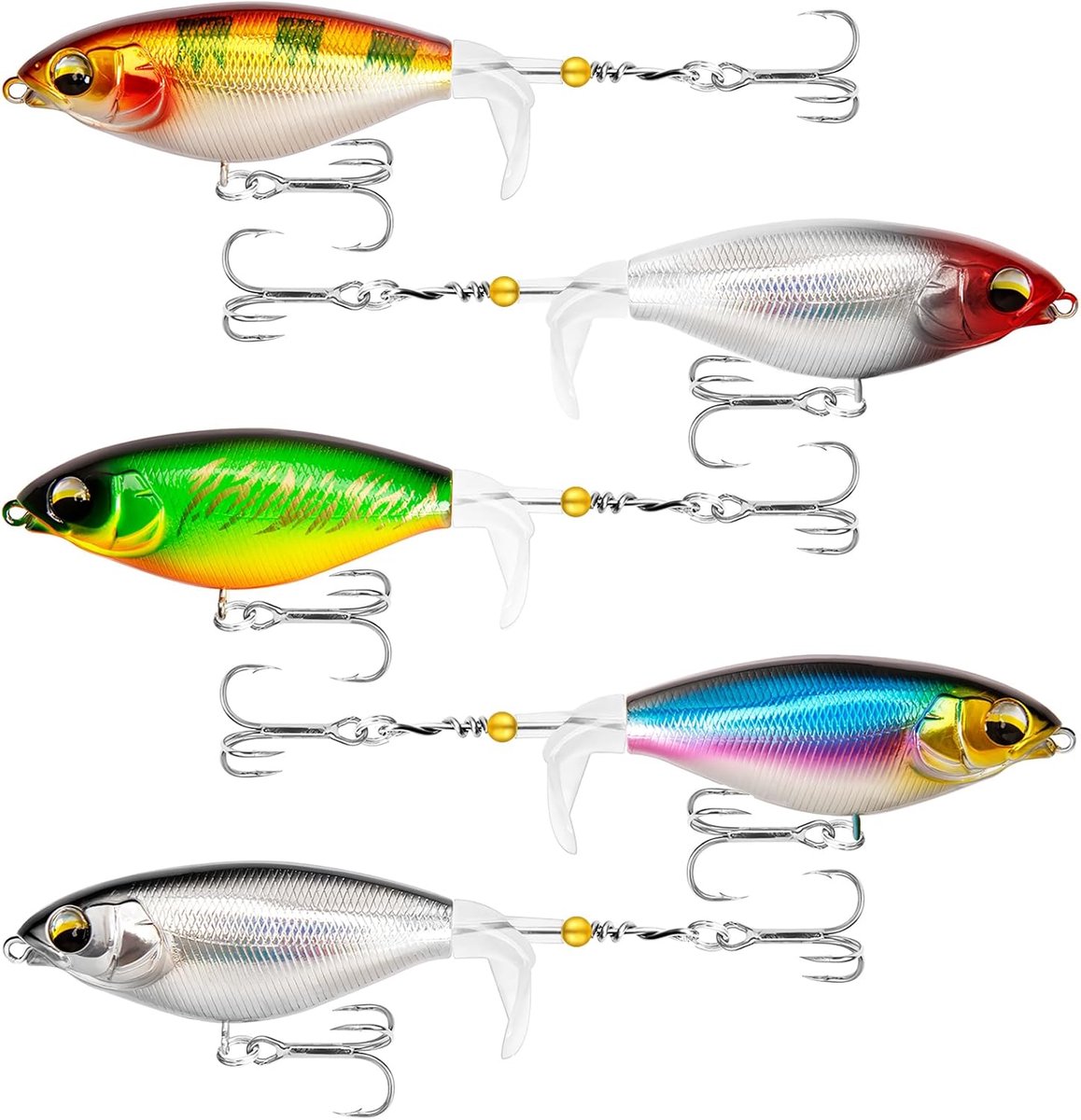 5-delige wobbler set - snoek - zwembait lifelike voor He-CHT - grote kunstaas - snoekbaars voor zoet en zout water - baars aas - predatory fish - vishek - hek aas - wobbler