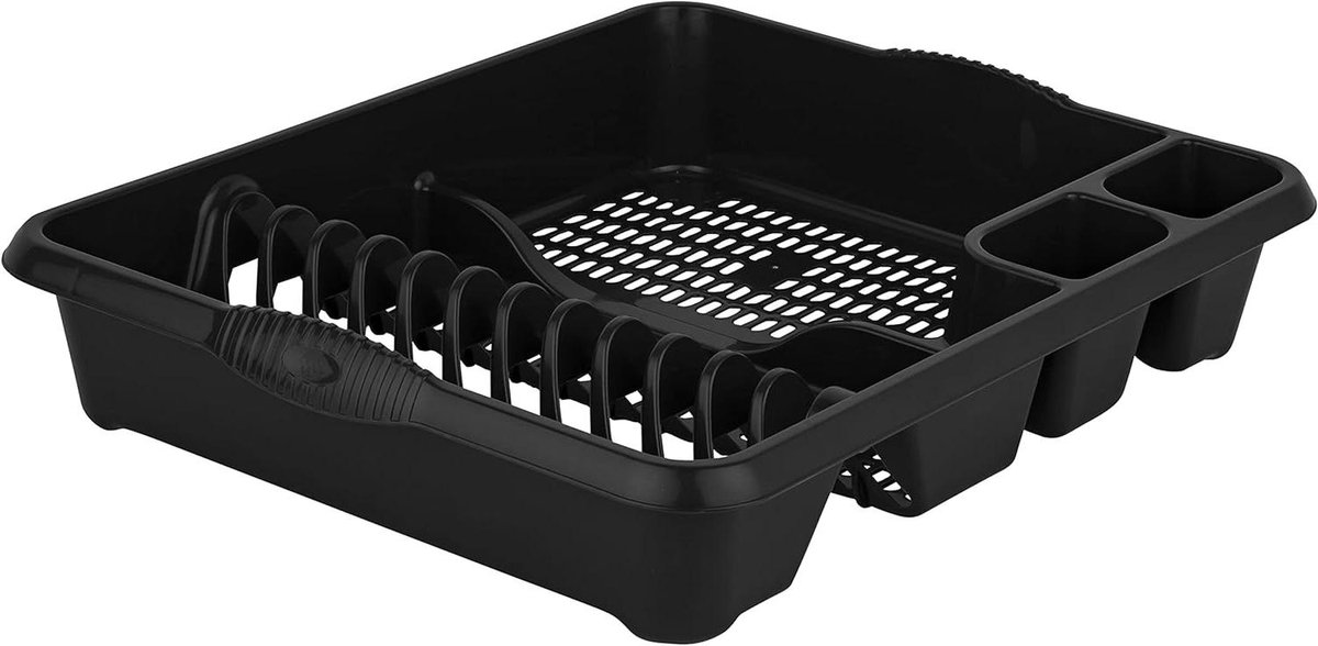 Afdruiprek - Keukenrek - Servies Drogen - Met Afvoer - 46x38cm - Zwart