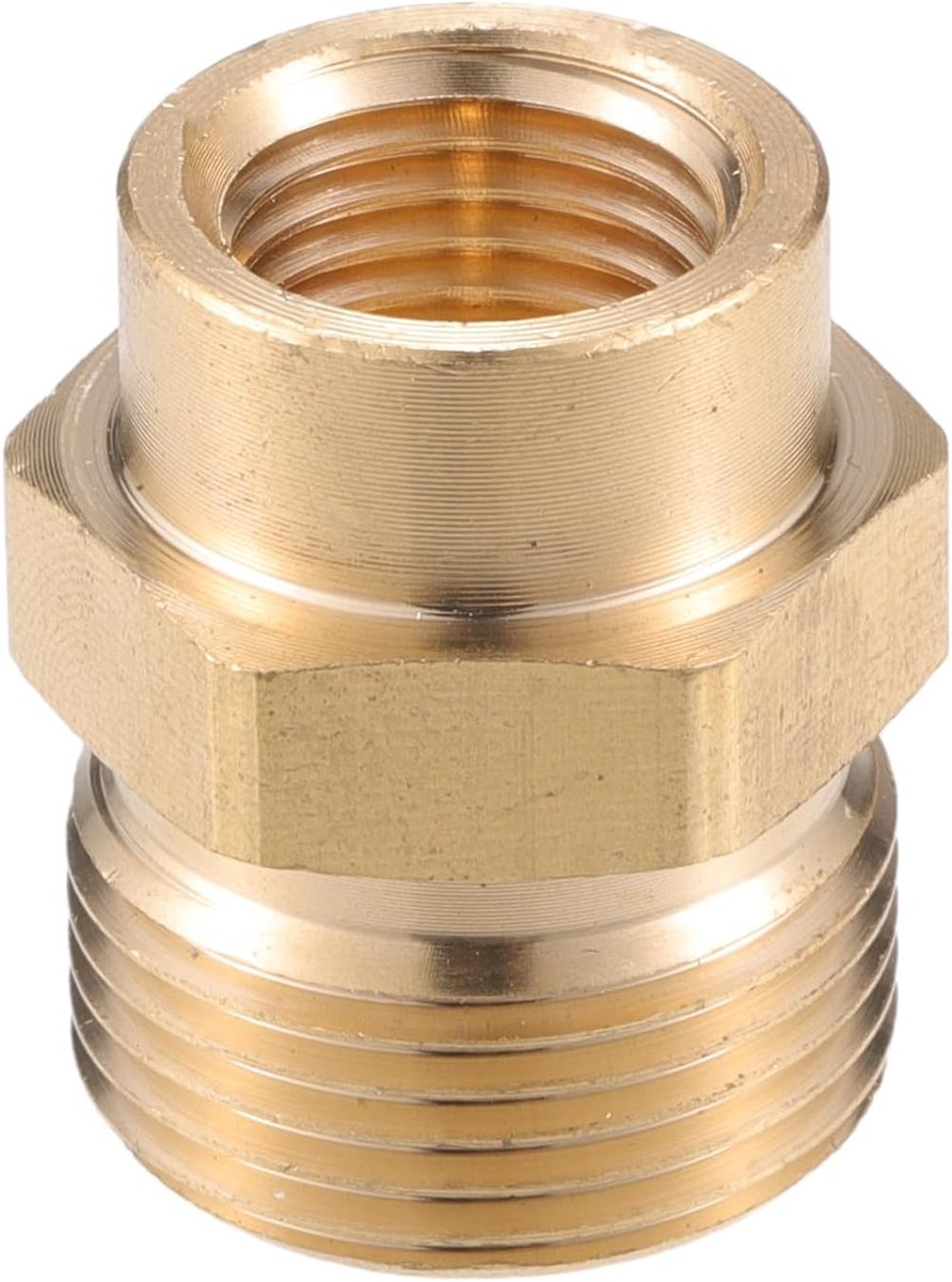 SnelShoppen - Hoge Druk Wasmachine Connector M14X1.5 naar 15mm M22X1.5 Adapter Messing Schroefslang Connector Universeel voor Hoge Druk Wasmachine - K