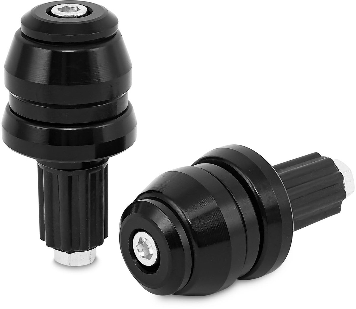 Baceyong Motorfiets Handvat Grips Bar End Slider Cap Plug - Aluminium Zwart/Rood