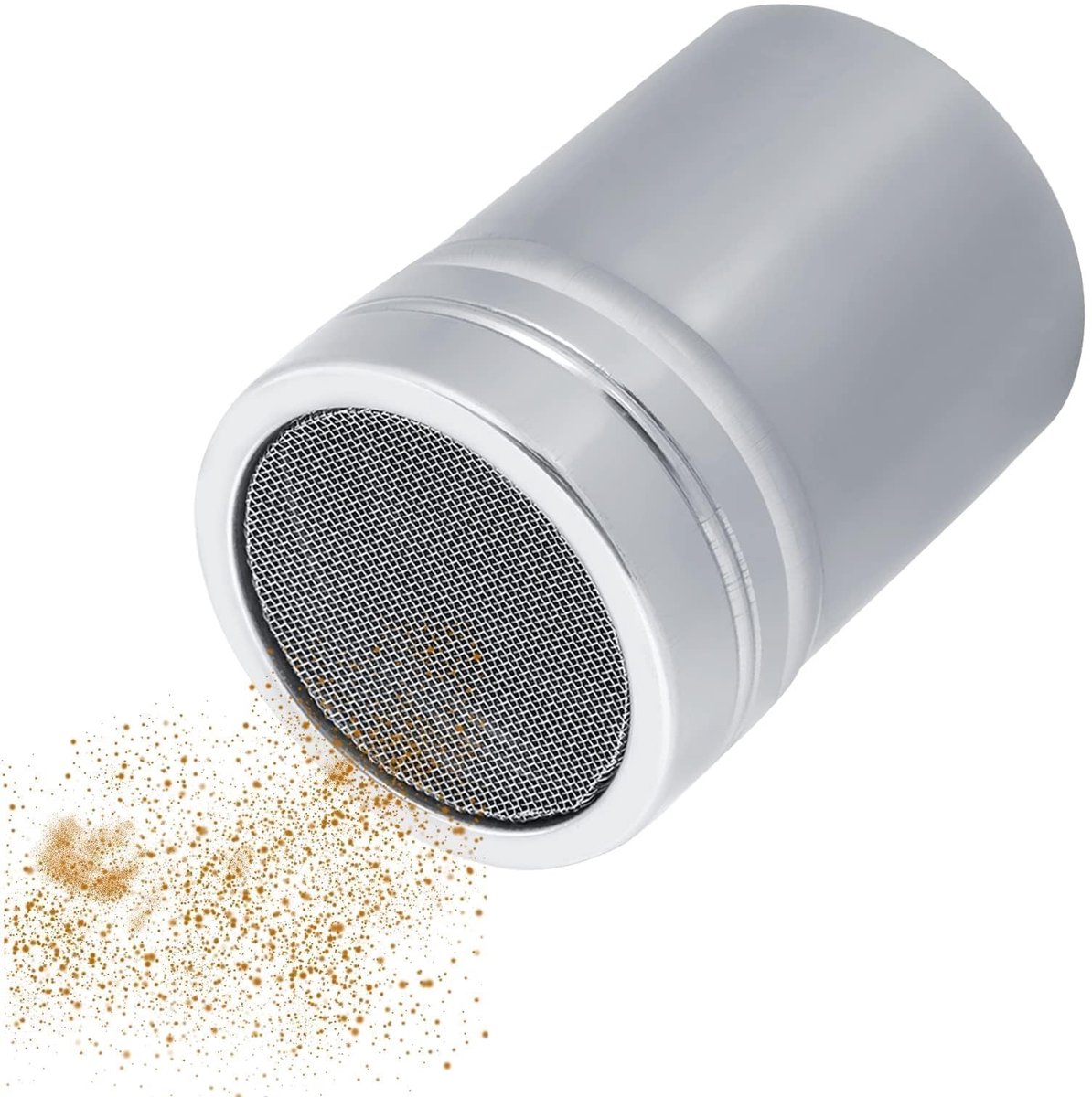 Golden crown - Poedersuiker Shaker - Roestvrij staal - Compact formaat - Fijnzeef - Voor chocolade en desserts - Ideaal voor bakliefhebbers