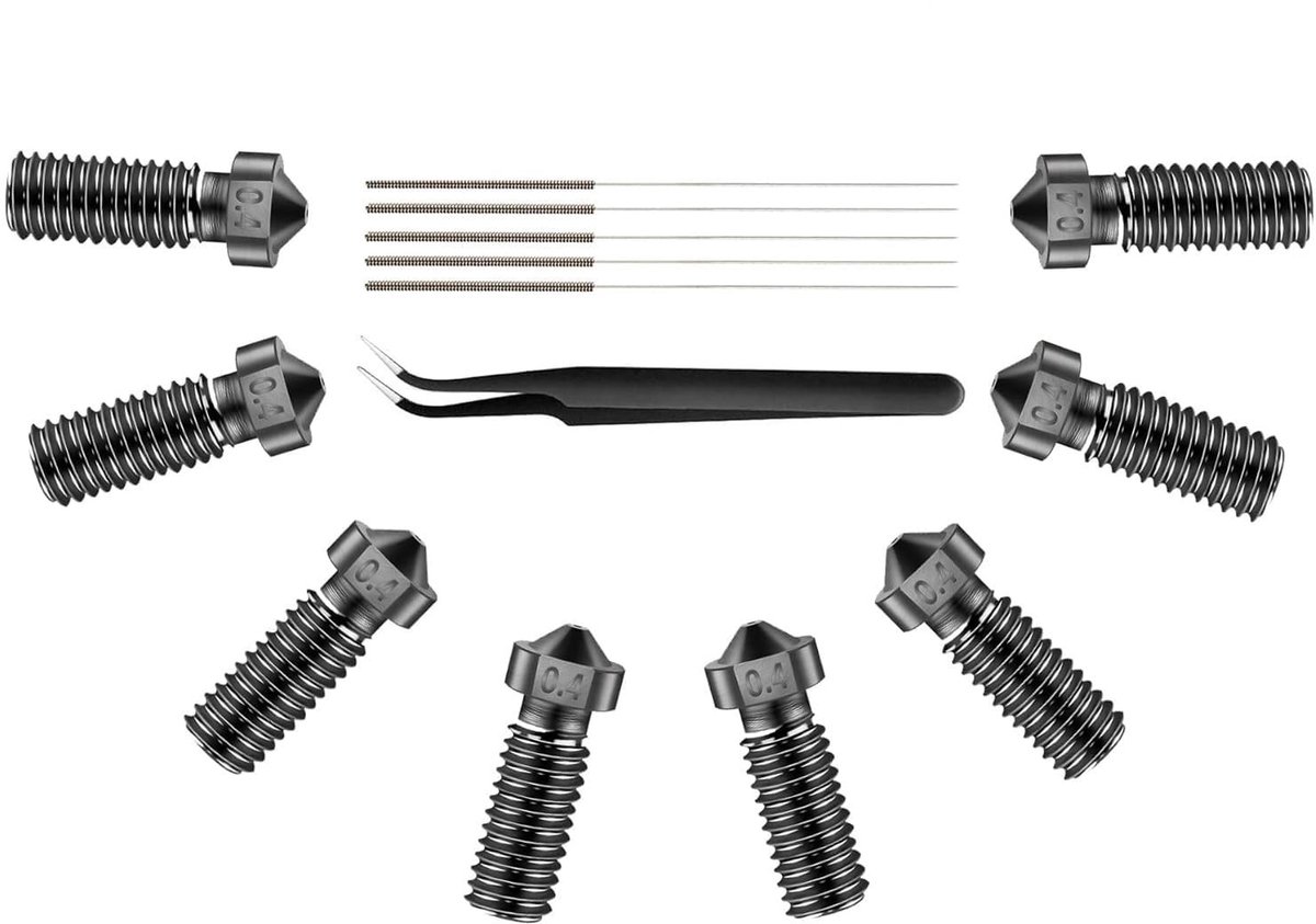 Store_9 - Volcano mondstuk - 0,4 mm - Hoge hittebestendigheid - Set van 8 - Compatibel met Artillery/Sidewinder - Ideaal voor 3D-printers