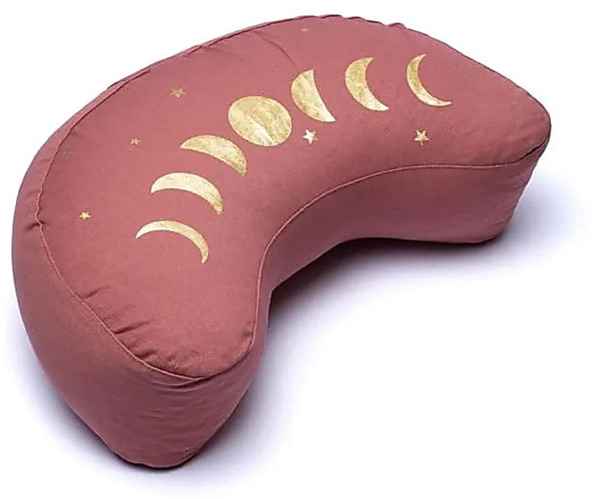 Meditatiekussen Crescent Moon Phases Old Rose Biologisch Katoen (ocs) - 37x17x13 Cm; 1008g - 37x17x13 cm; 1008g