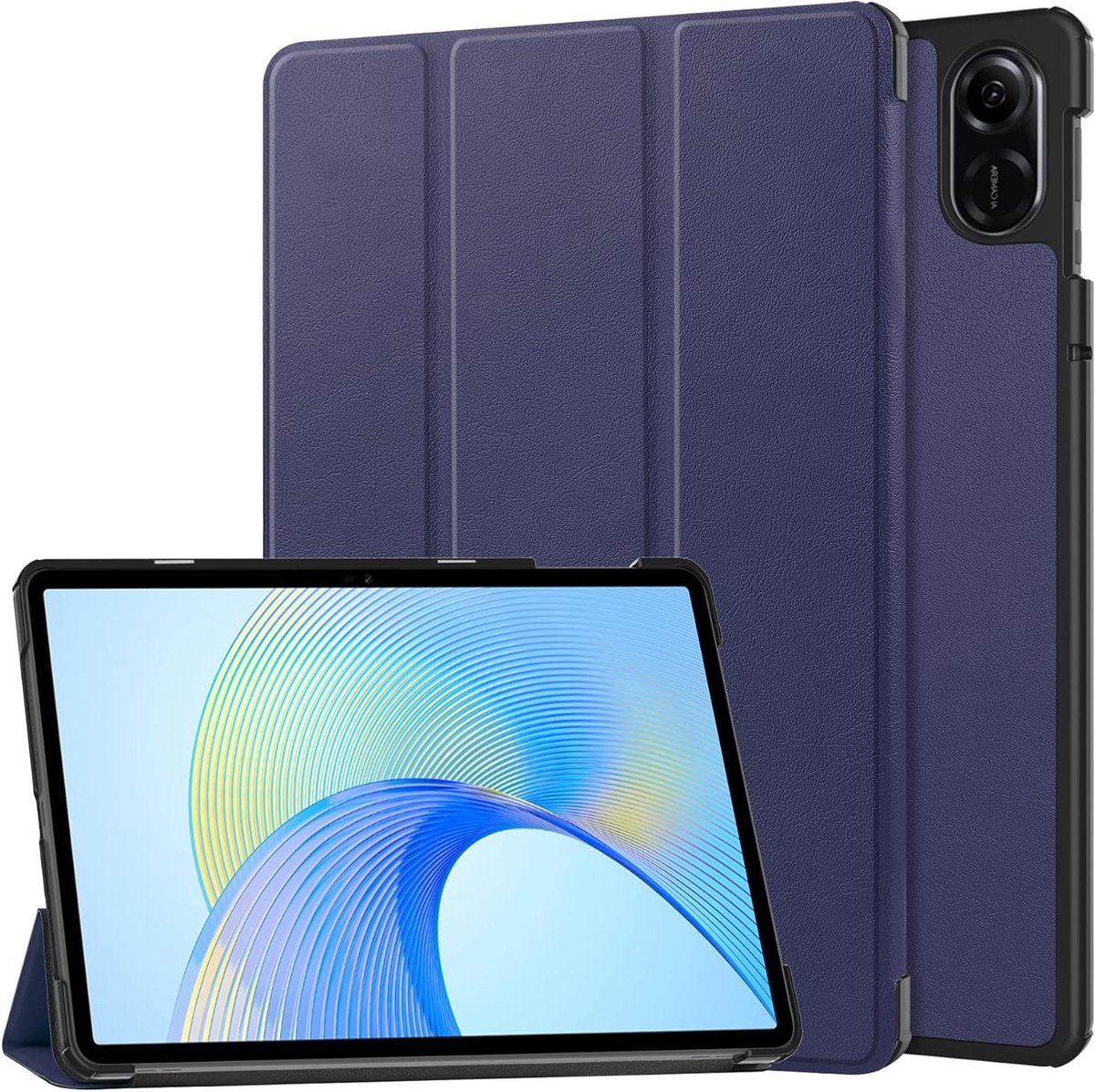 Tablet Hoes - Beschermhoes Tablet - Tablet Beschermen - Tri-Fold Standaard - 115 Inch - Donkerblauw