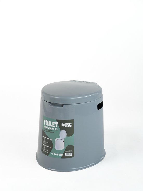 Happy Rhino - Toilet Draagbaar XL - Grijs - Toiletten - PP - 41 x 49 x 41 cm van Happy Rhino — afbeelding 4