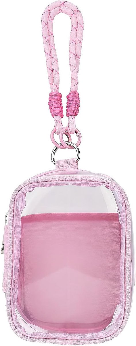 Schattige roze beschermhoes met handvat voor het opbergen van pluche poppen tot 15,5 cm hoog - ideale accessoires voor poppenliefhebbers en verzamelaars