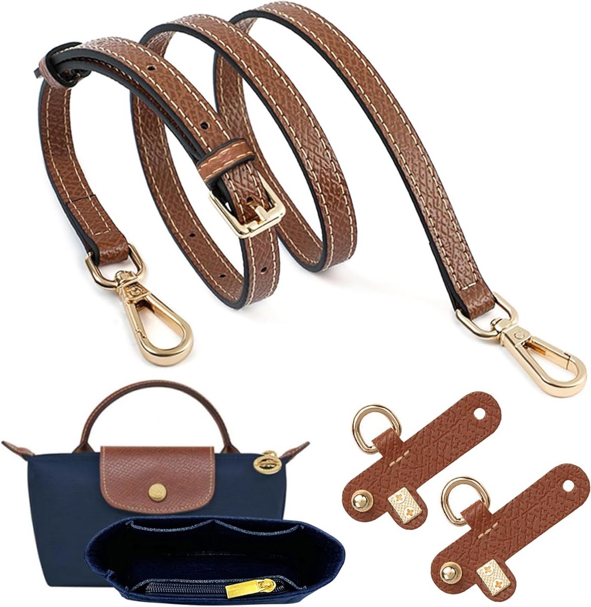 Organizer voor Longchamp tas - Schouderriem en draagriem voor Mini en Purse - Donkerblauw, Perfecte Tas Organizer, Handige Indeling, Stijlvolle Accessoires