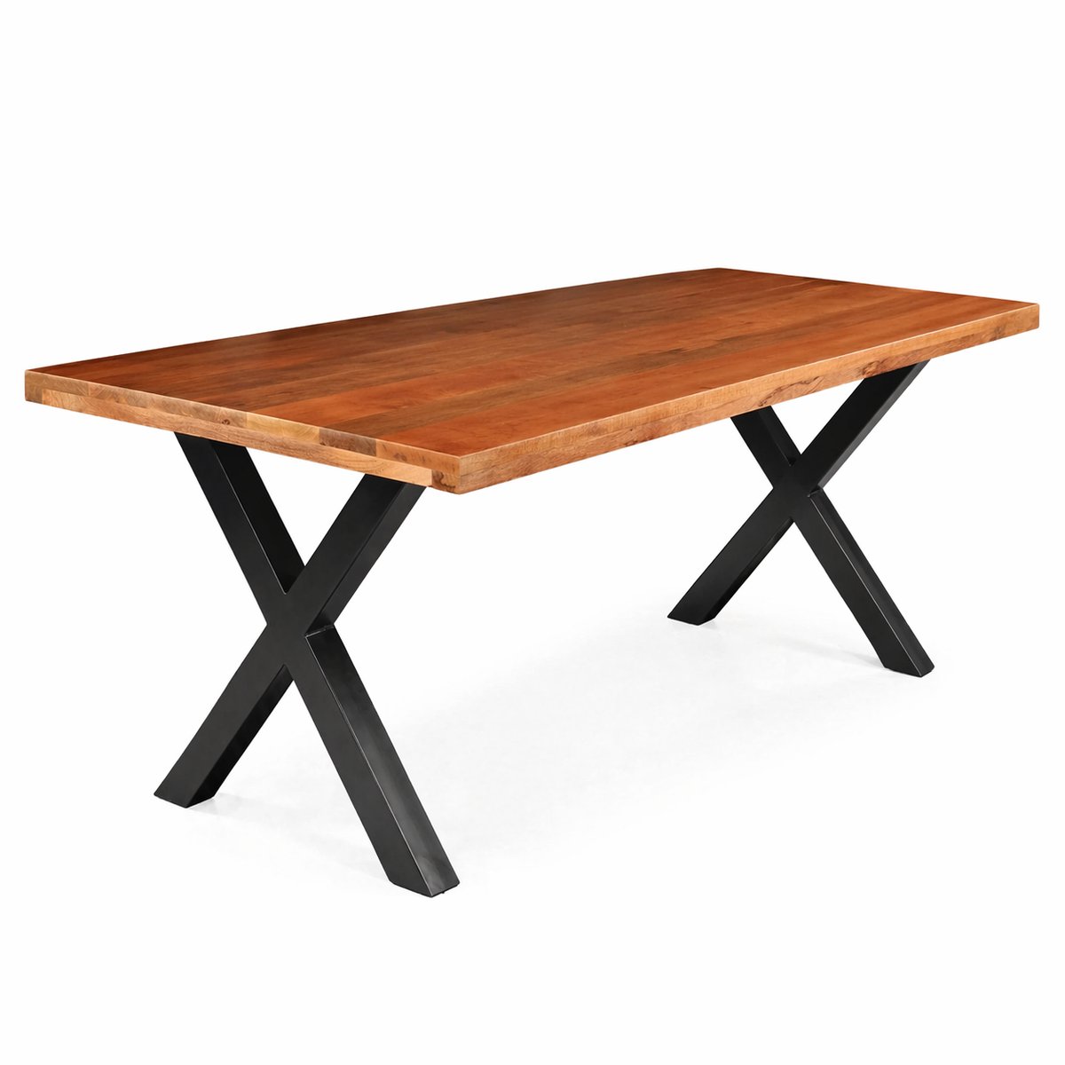 Eettafel Zeno rechthoekig 200cm bruin duurzaam mangohout langwerpig eetkamertafel hout