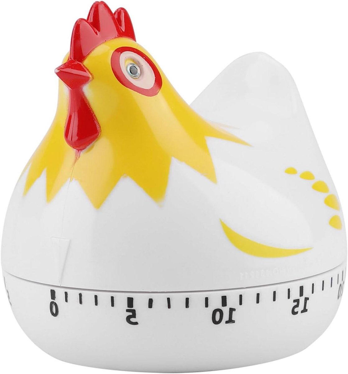 Kookwekker Kip Patroon - Keuken Timer - Koken Bakken - Luid Alarm - 6.5 cm - Wit