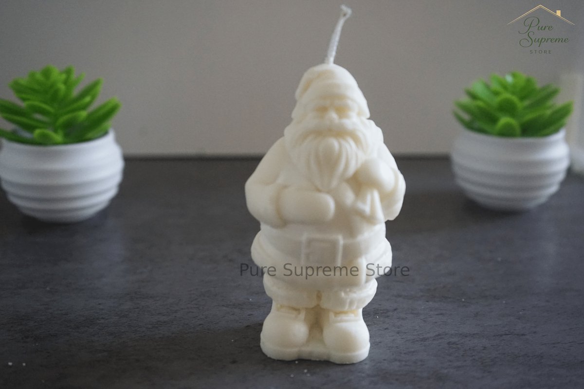 Decoratie kaars Kerstman met zak | Kerst | Handgemaakt