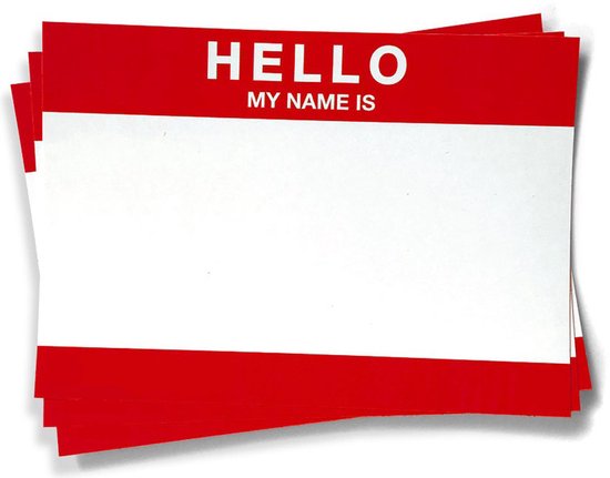 Hello My Name is stickers - 250 pièces - Rouge - Résistant aux intempéries