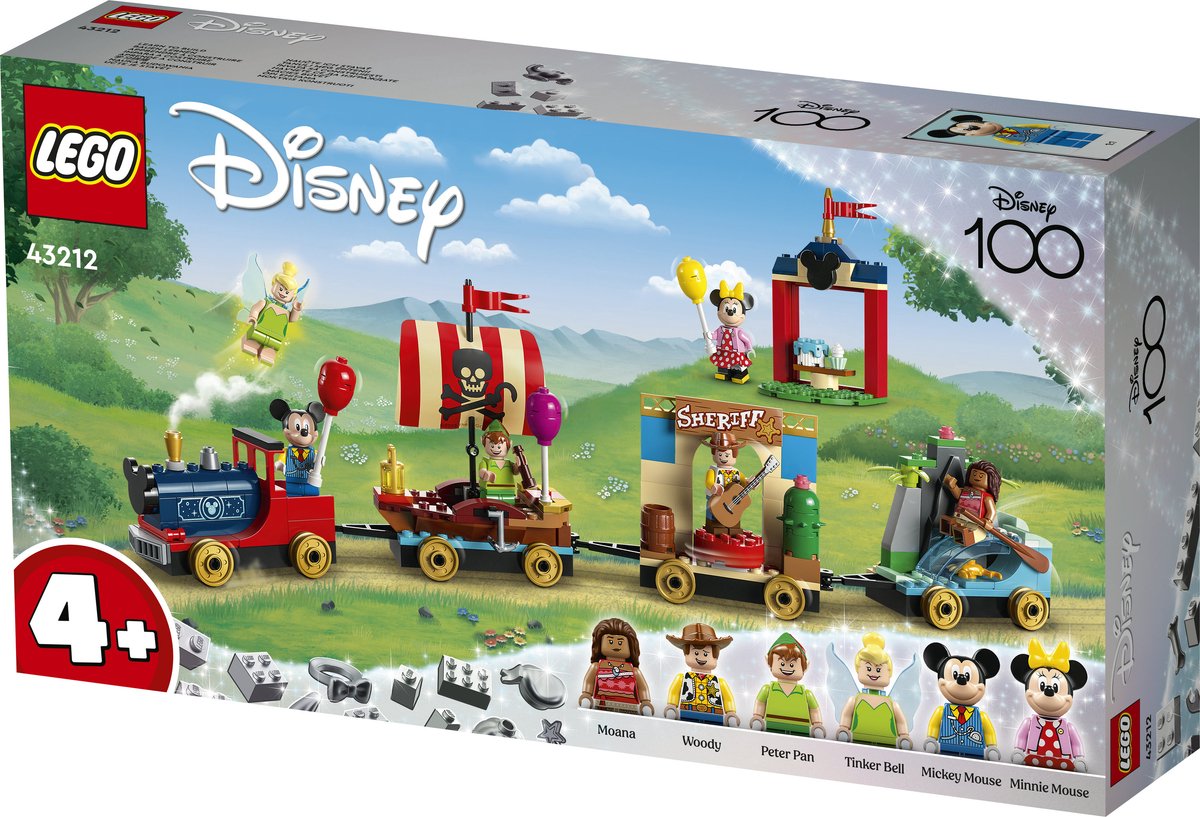 Bol.com LEGO Disney: Disney Feesttrein Bouwbaar Trein Speelgoed 100e Verjaardag Set - 43212 aanbieding