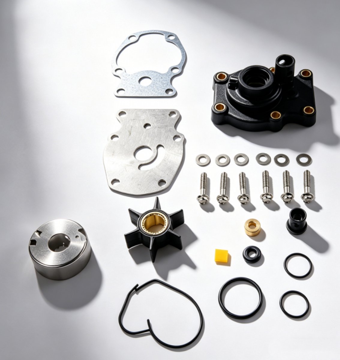 ECTEATOY® Waterpomp Reparatieset en Impeller Set voor 20/25/30/35 PK Buitenboordmotoren - Complete Vervangingsset (Vervangt OEM 393630) - Waterpomp Revisieset voor Buitenboordmotor - Waterpompset - reparatieset voor waterpomp