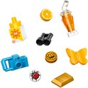 LEGO Friends accessoires: zonnebrand, sinaasappel, beker, verrekijker, camera, goudstaaf, vlinder en muntjes.