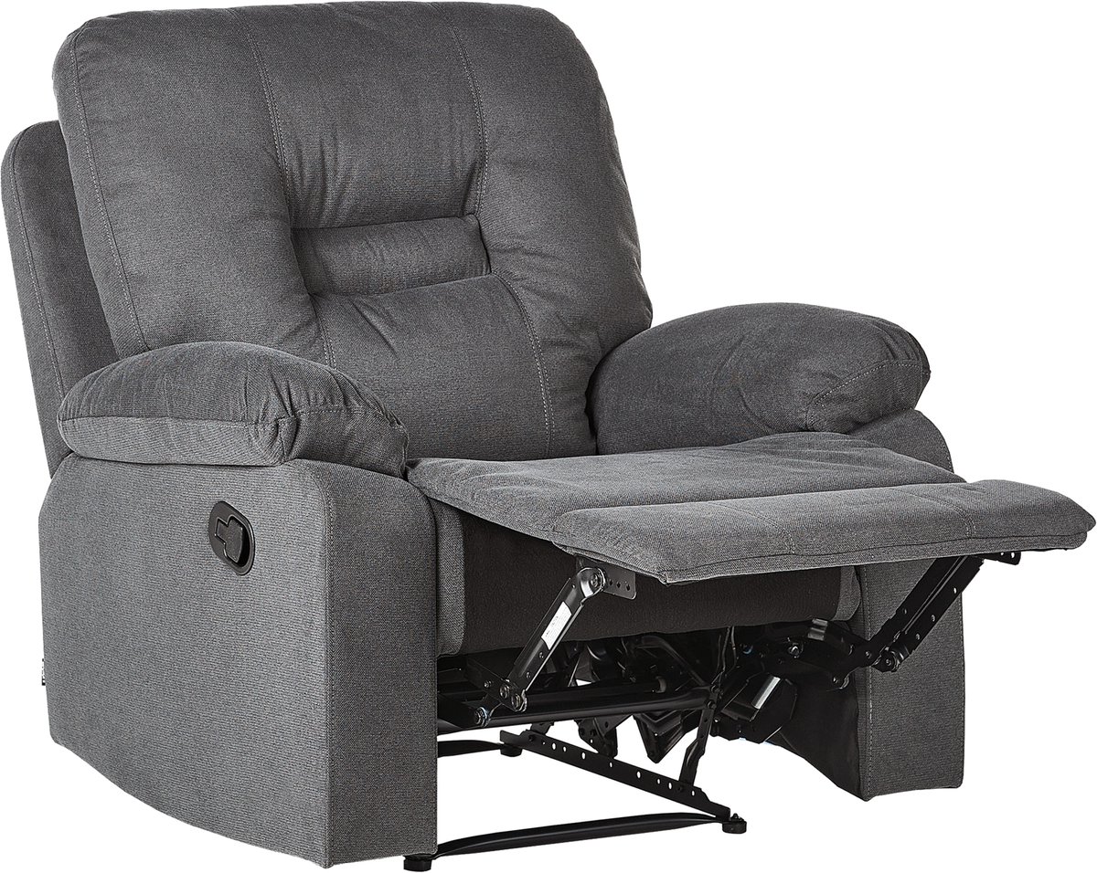 Beliani BERGEN II - Fauteuil handmatig verstelbaar - Donkergrijs - Polyester