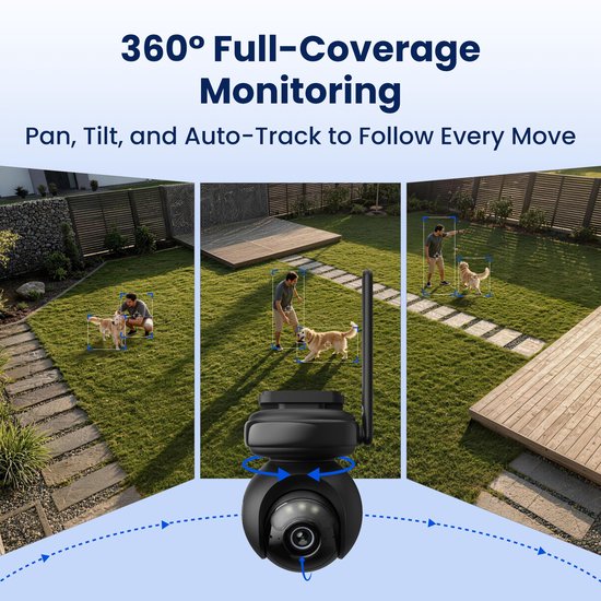 Reolink Altas PT Ultra + Zonnepaneel 6 W- 4K Beveiligingscamera Buiten, 500 Dagen Batterijduur, ColorX Nachtzicht Zonne-energie Camera Draadloos, 360° Pan-Tilt Automatische Tracking, Dualband Wi-Fi 6, Slimme Detectie, Zwart van Merkloos — afbeelding 4