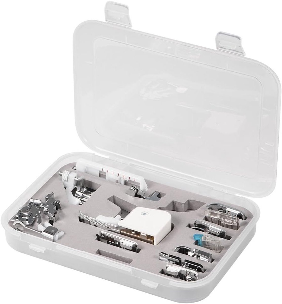 Complete Accessoireset voor Naaimachines met 15 Onderdelen, Inclusief Walking Foot en Diverse Voetjes voor Precisie Naaien
