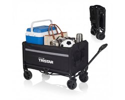 Tristar Bolderkar Opvouwbaar – 120 L – 100 kg Draagvermogen – Staal – Zwenkwielen – Inklapbare Bolderwagen - Incl. Waterdichte Hoes - Compact HC‑0917
