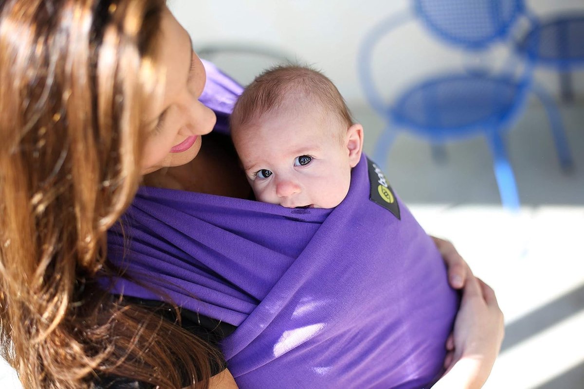 Boba Baby Draagdoek - Draagzak Baby Slings - Baby Dragen - Originele Rekbare Doek - 5 m lang - Paars – foto 4