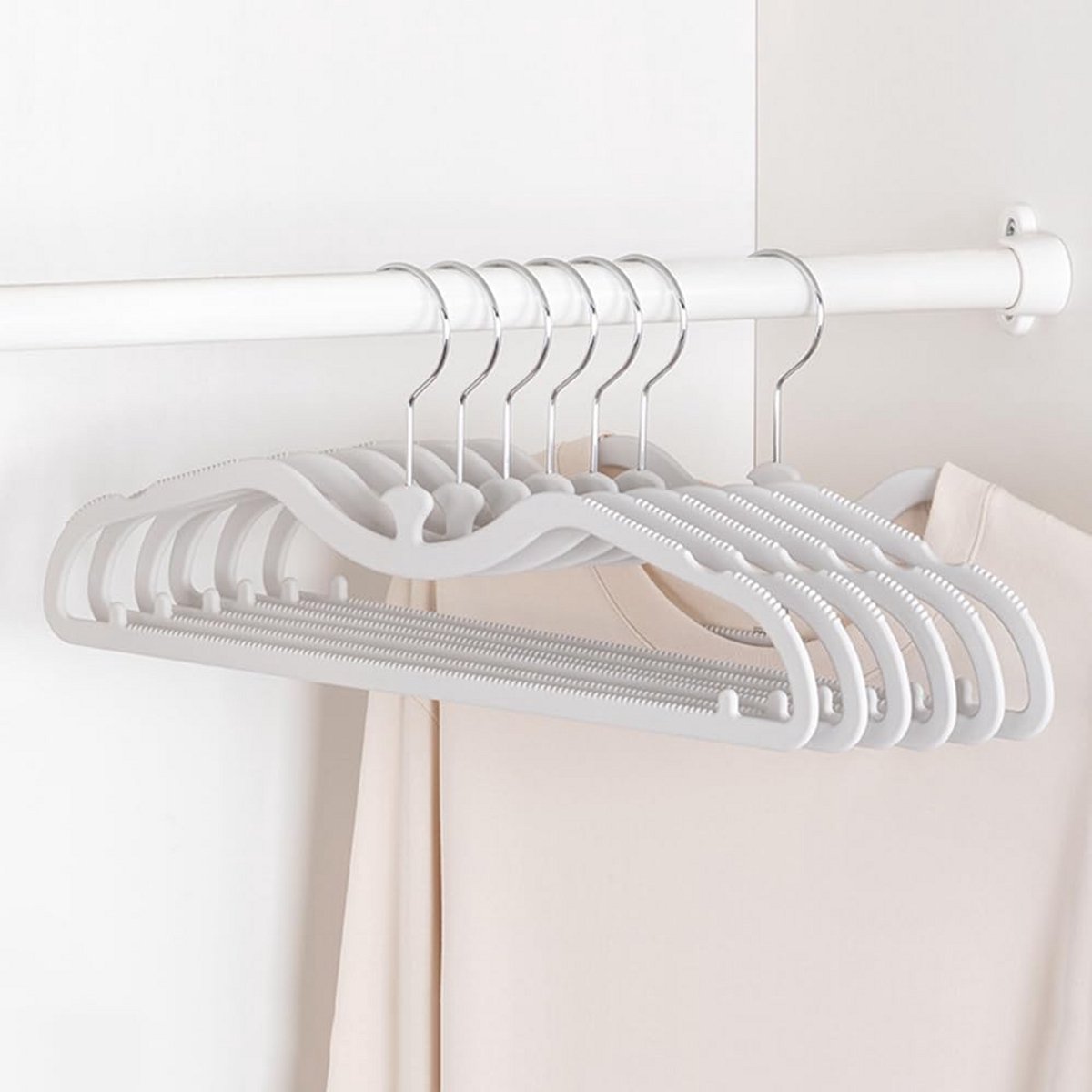 Set van 10 Ultraslanke Antislip Kledinghangers met Draaibare Haak