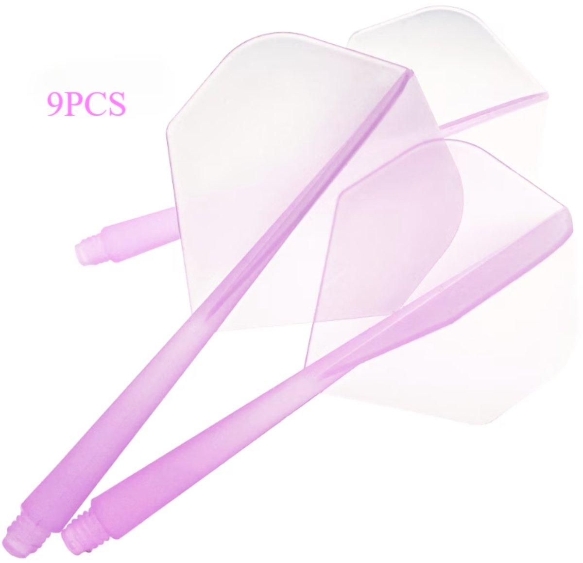 9 Stuks K-Flex Darts Paars - Transparante 2BA Flights - Duurzaam, Stabiel & Professioneel