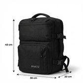 ByMetz 45x36x20 Handbagage Rugzak Underseater - Laptopvak 17,3 - Zwart