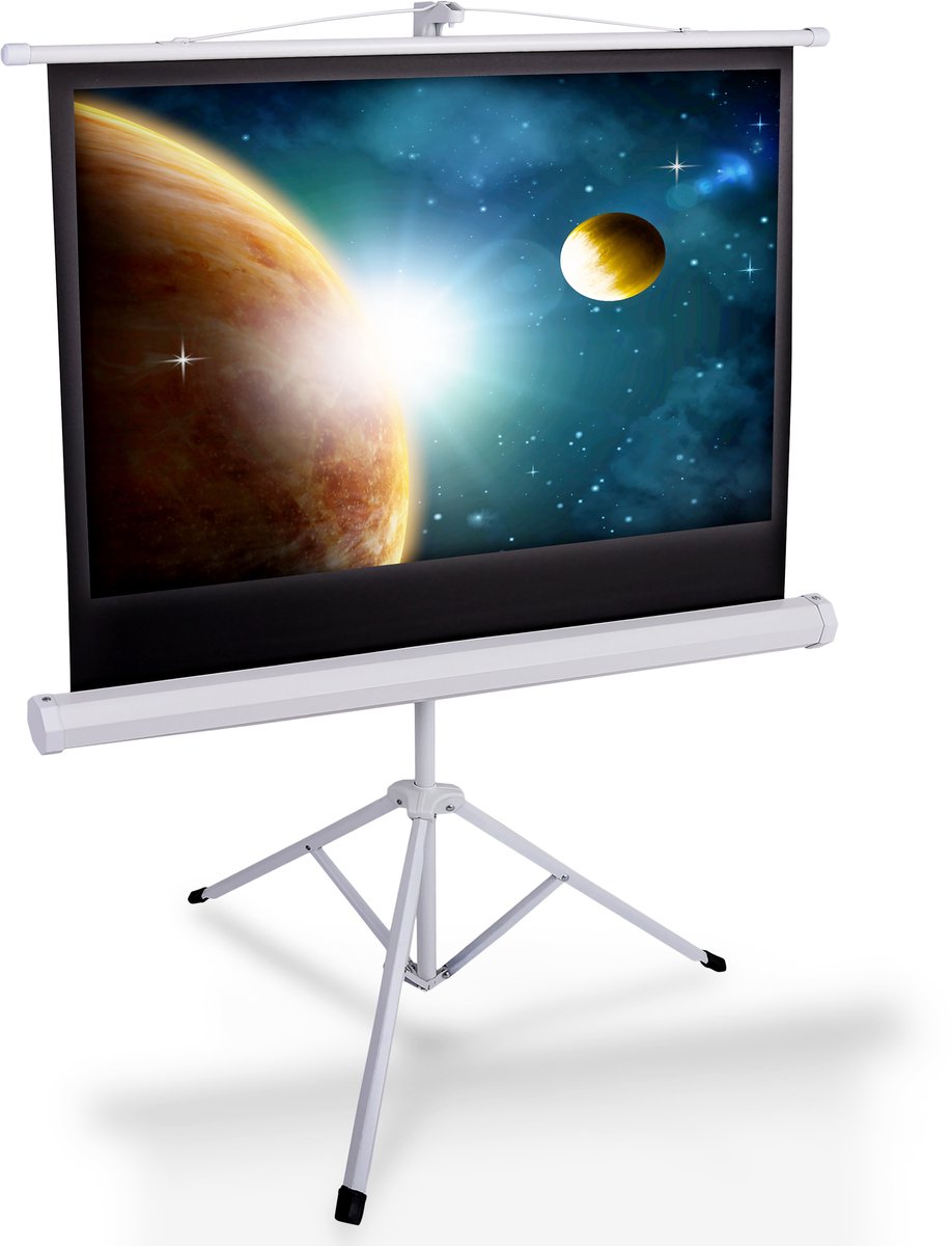 Pyle Projectiescherm met Statief – Handmatig Oprolbaar Projectiescherm met Auto Lock – 40 Inch - 4:3 Beeldverhouding - Draagbaar