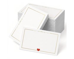 Witte blanco uitnodigingen kaarten - minimalistische kleine kaarten voor bruiloft, verjaardag, jubileum en feestdagen - ook geschikt als cadeau label, bericht kaart, visitekaart of wenskaart