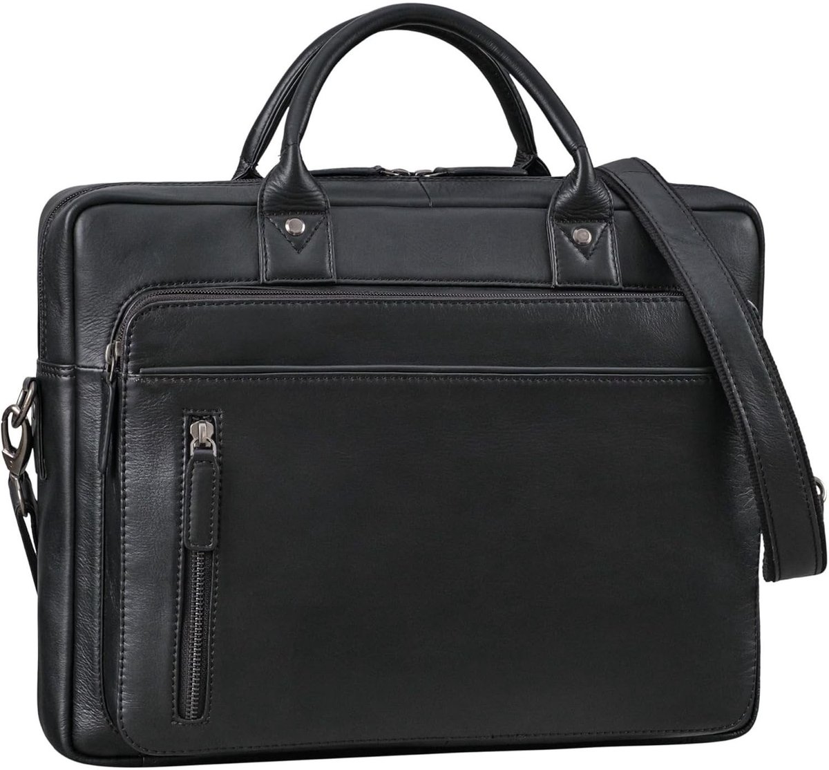 Leren Laptoptas - Laptoptas - Leren Tas - Luxe Leren Laptoptas - Werktas - Schoudertas - Business Tas - Leren Business Tas - 14 inch - Zwart - van Imperatoris
