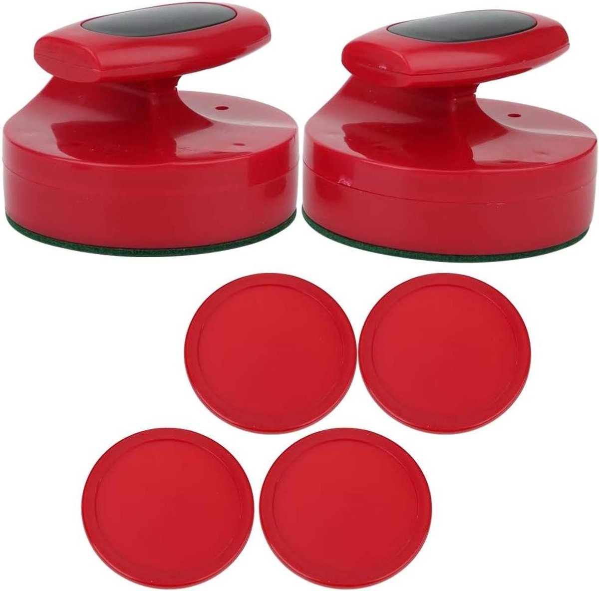 Airhockey Pushers en Pucks - Tafelhockey Accessoires - Spelplezier Verbeteren - Ergonomisch Ontwerp - 94 mm - Rood