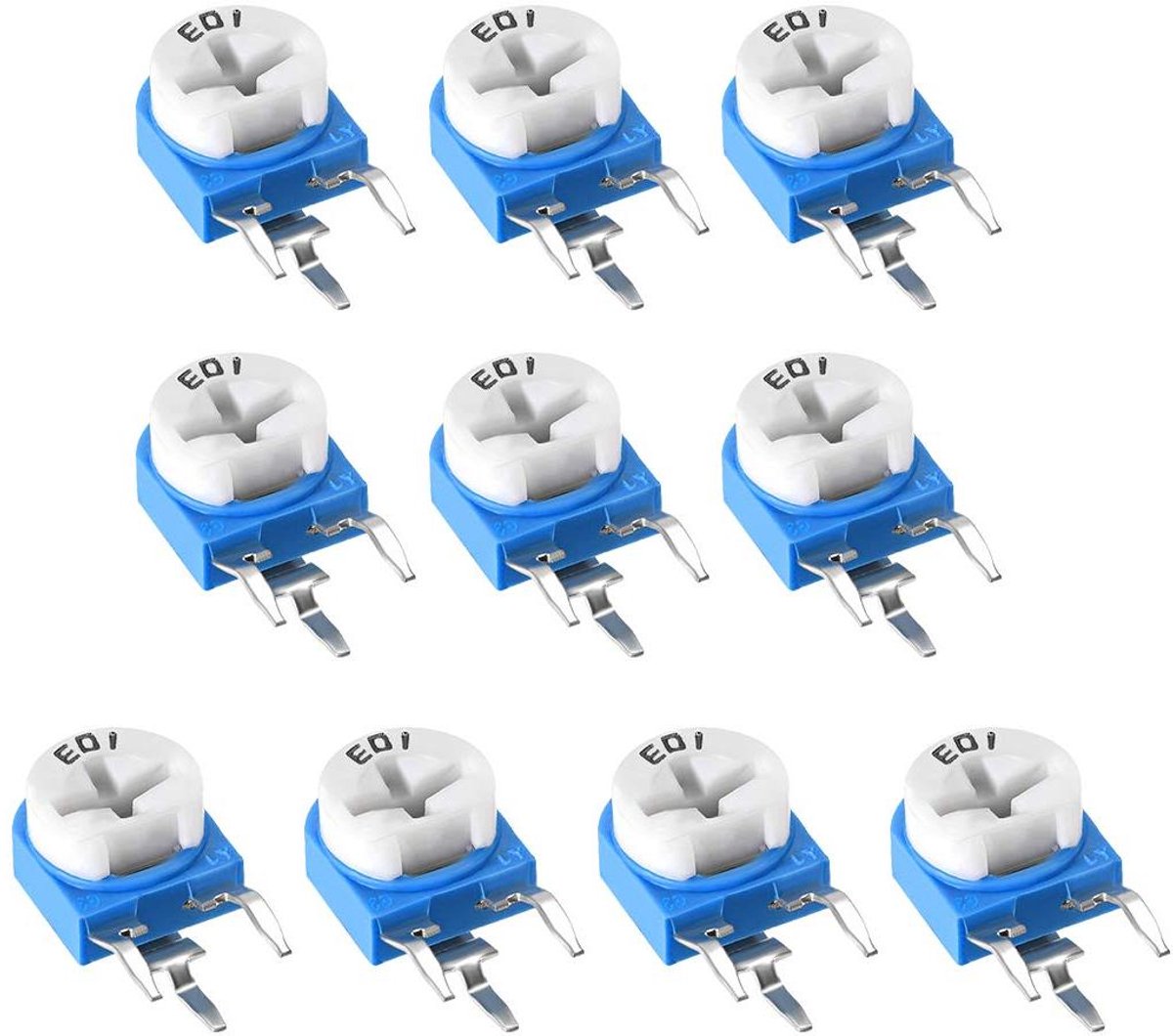 Trimmer Potentiometer - Variabele Weerstand - Elektronica Reparatie - Boven Aanpassing - 10K Ohm - null