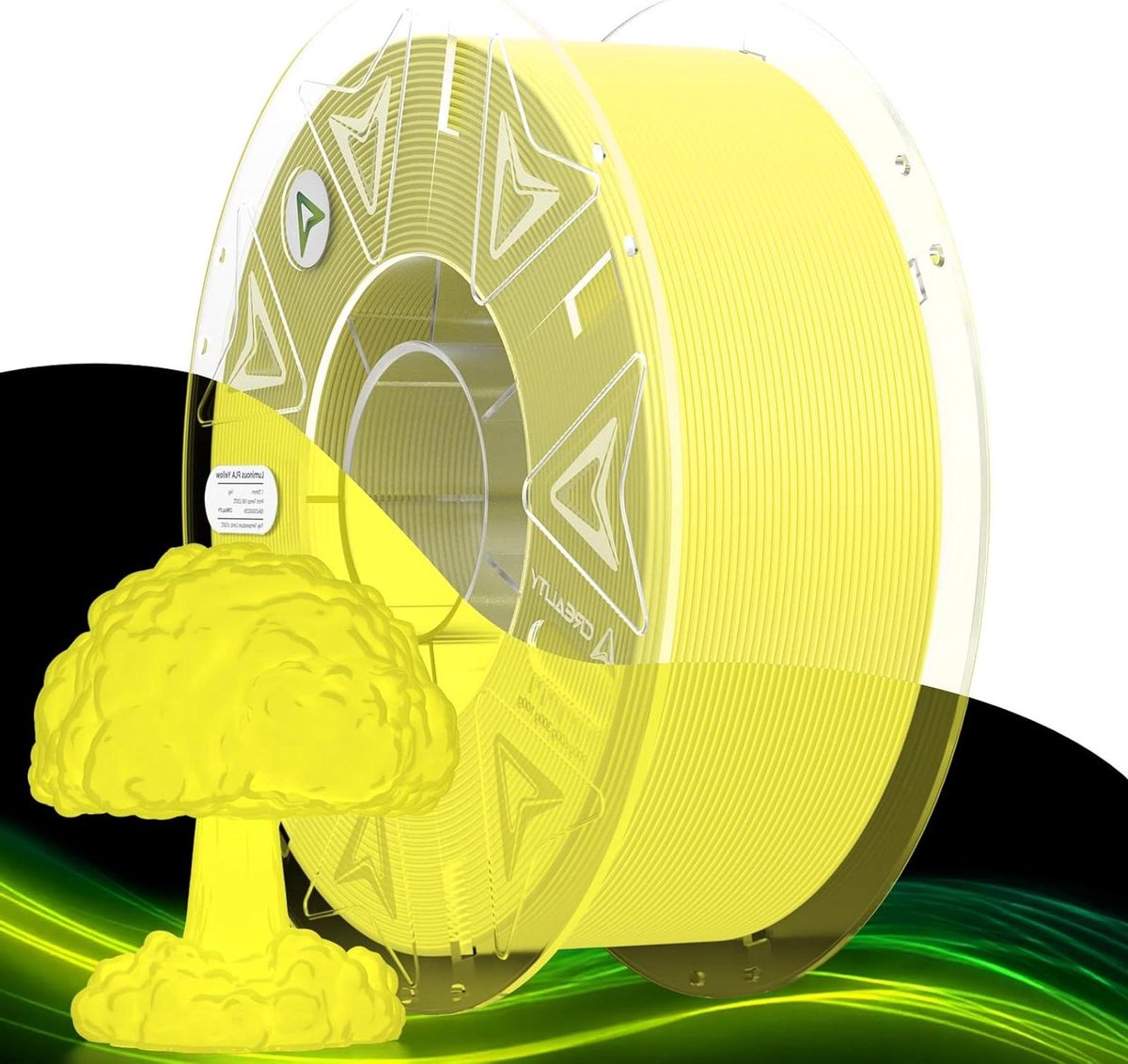 3D-printerfilament - PLA filament - 3D-printen - Oplichtend in donker - 1 kg - Geel