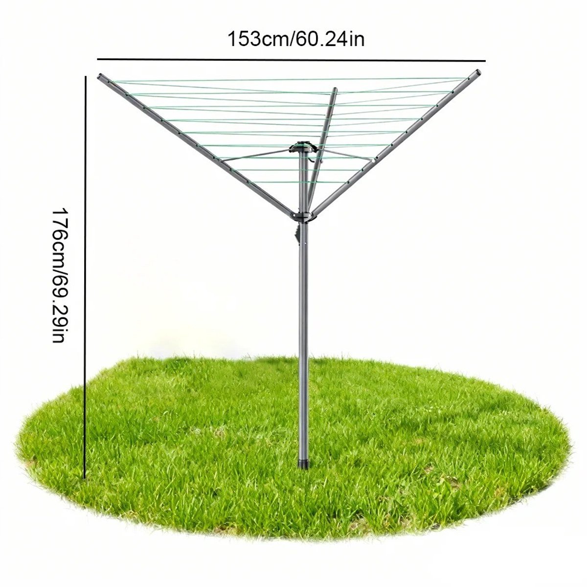 Innovastore Droogmolen - 30 cm - Waslijn - Droogrek - 176x153cm - Wasknijpers - Zilver