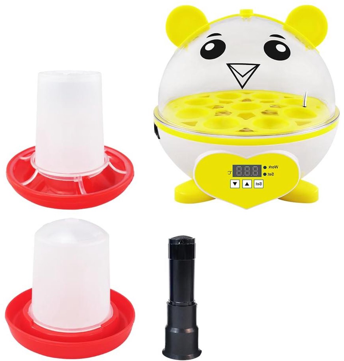 Mini Incubator - Broedmachine Eieren - Kippen Broeden - Digitale Temperatuurregeling - 22 x 20 cm - Wit