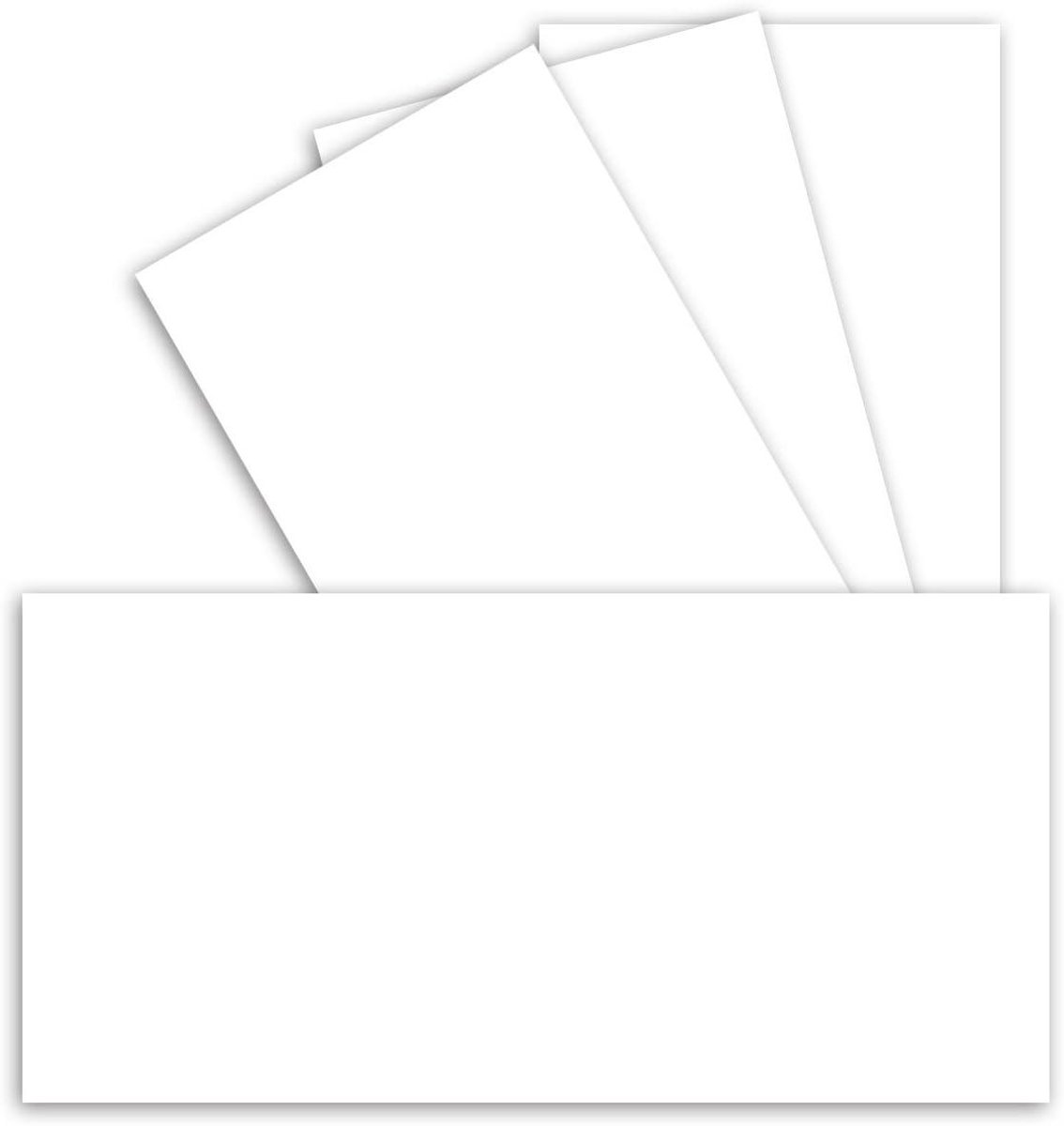 Enkele Kaarten - Ansichtkaarten Wenskaarten - Kaarten Ontwerpen - Volledig Gekleurd Papier - 10 x 21 cm - Wit