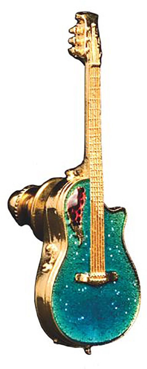 Music Gifts - Speldje Ovation Roundback gitaar, blauw/verguld