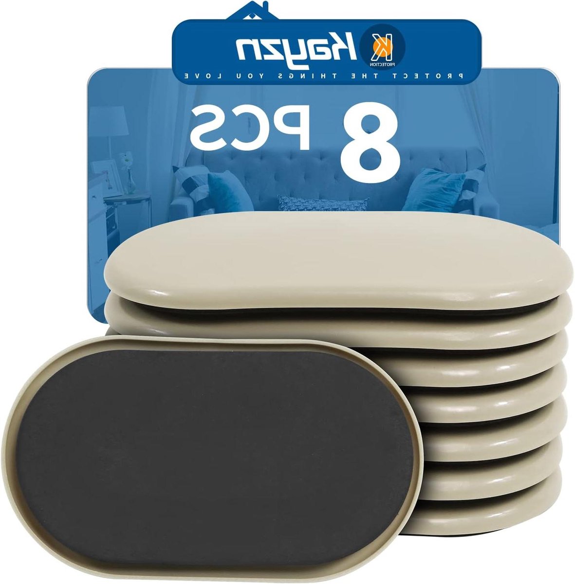 Meubelschuivers - Meubelverhuizers Tapijt - Zware Meubels Verplaatsen - Herbruikbaar Schuim - 3-1/2 x 6 inch - Beige