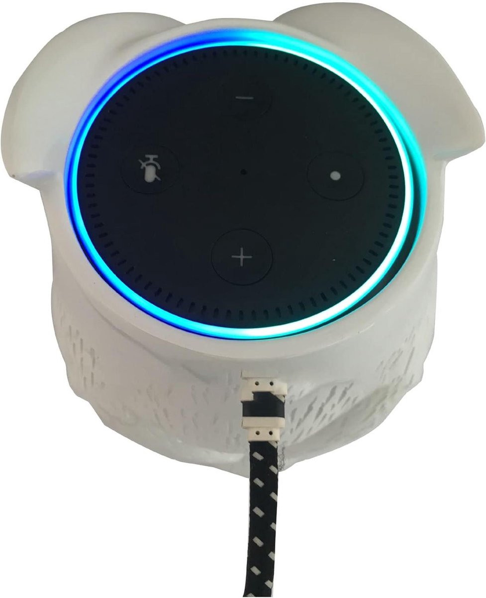 Echo Dot Houder - Speaker Stand - Kabel Management - Zonder Boren - 18.6 x 4.8 x 10.3 cm - Wit
