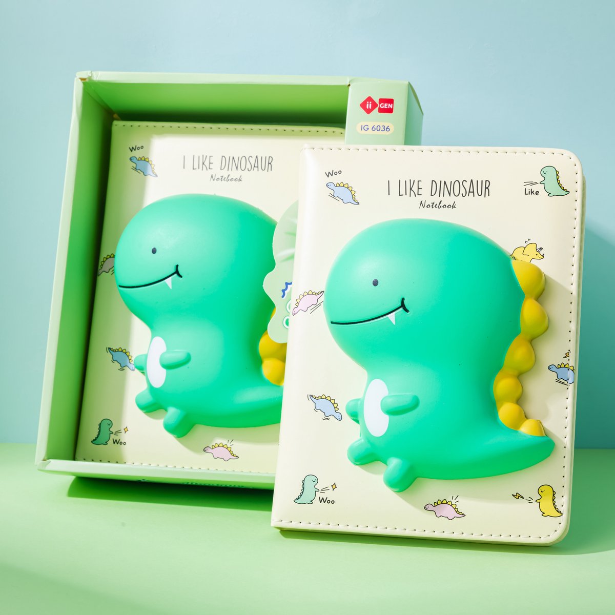Lazy Stars - mini notitieboekje - squishy dinosaurus - 1 stuk - 96 vellen